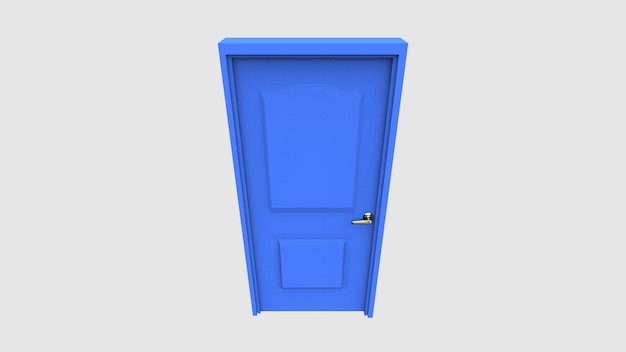 Geïsoleerde deur illustratie 3D-rendering