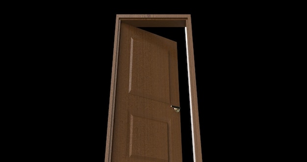 Geïsoleerde deur illustratie 3D-rendering