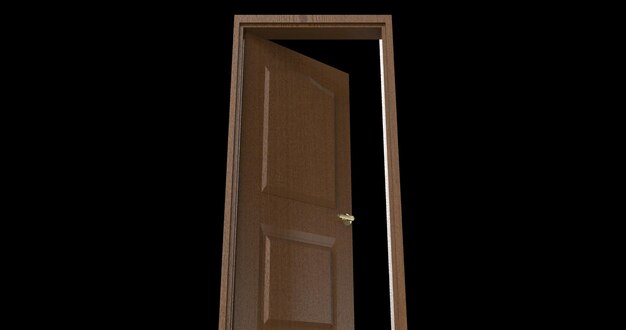 Geïsoleerde deur illustratie 3D-rendering