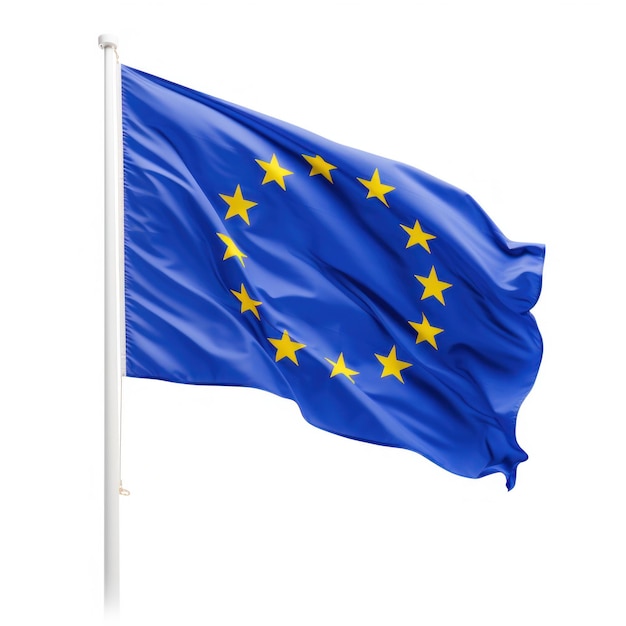 Geïsoleerde EU-vlag Illustratie AI generatief