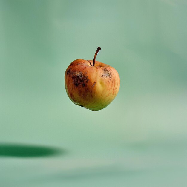 Foto geïsoleerde foto van een rotte appel