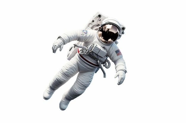 geïsoleerde illustratie van astronaut gekleurde tekening donkere achtergrond