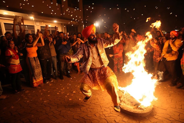 geïsoleerde illustratie van lohri dans hoge kwaliteit