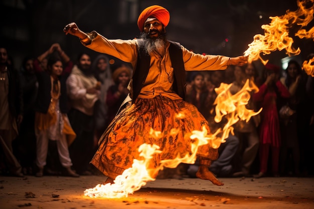 geïsoleerde illustratie van lohri dans hoge kwaliteit