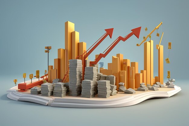 Geïsoleerde investeringsgroei 3d illustratie