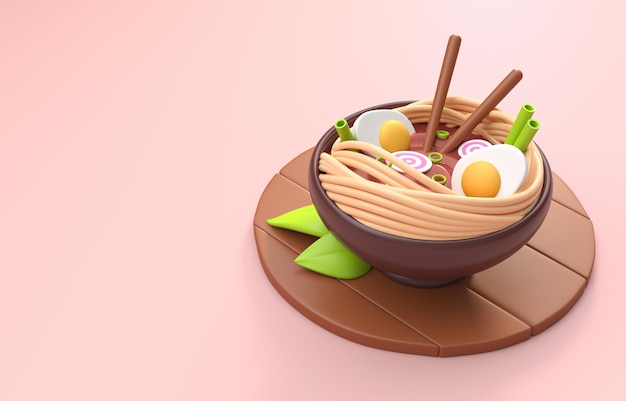 Geïsoleerde Japanse Voedsel 3D Illustratie