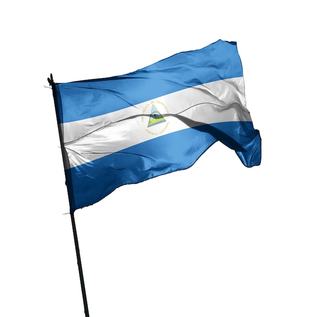 Geïsoleerde Nicaragua vlag op witte achtergrond