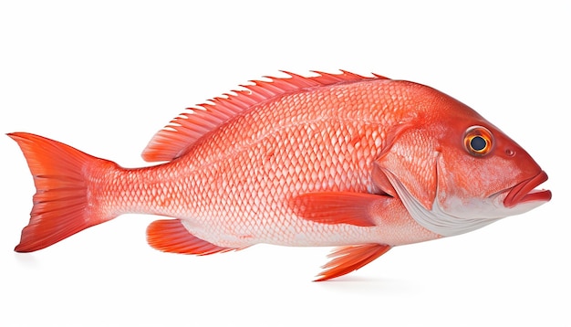 Geïsoleerde Red Snapper Vis Zijaanzicht