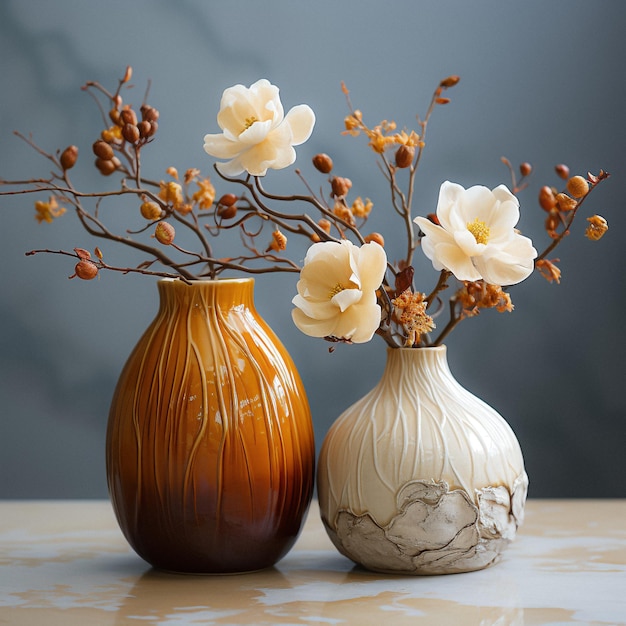 geïsoleerde vaas met bloemen