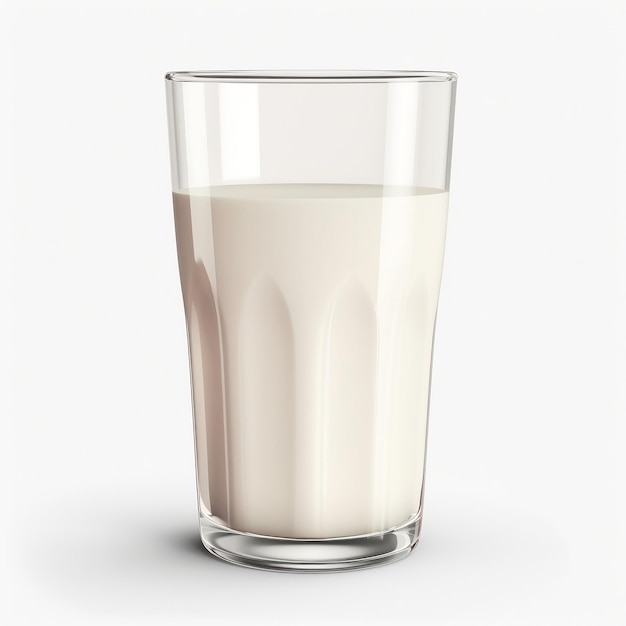 Geïsoleerde verse melk in glas AI