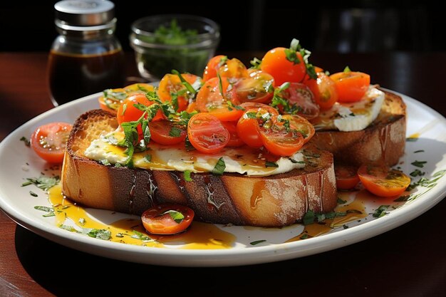 Geitenkaas Bruschetta met kersen tomaten