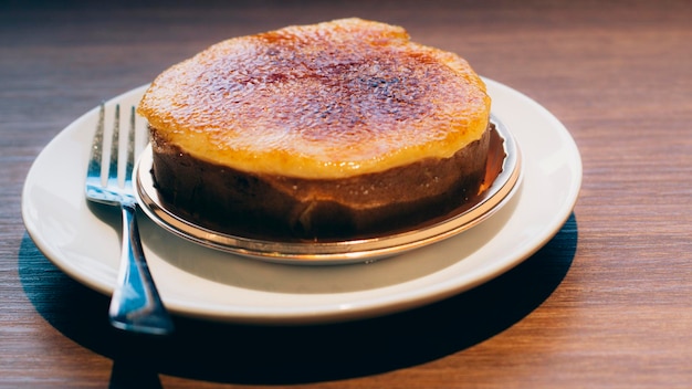 Gekarameliseerde Gebakken Vla. Crème brulee. Vanille CrÃme Brulee .populair Portugees dessert. Leite Crème. Portugese custardtaartjes