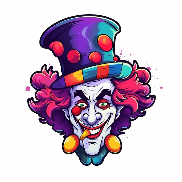 Gekke clown gezicht.