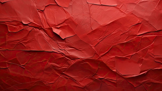 Foto gekleefd rood papier met textuur geplakt op witte tafel willekeurig scheuren matig reliëf