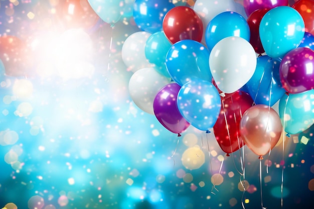 Gekleurde ballonnen met verjaardagsversiering