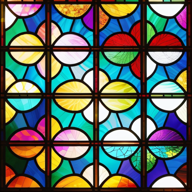 Gekleurde glasvenster in een kerk in Barcelona