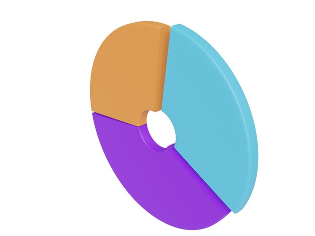 Gekleurde ronde grafiek 3D-weergave