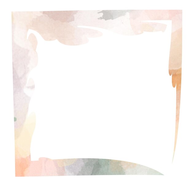 Gekleurde waterverf op wit papier Frame Grunge achtergrond Retro