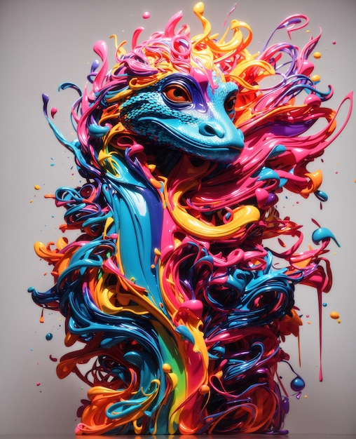 Geko Melts Detailed Splash Art created with Generative AI