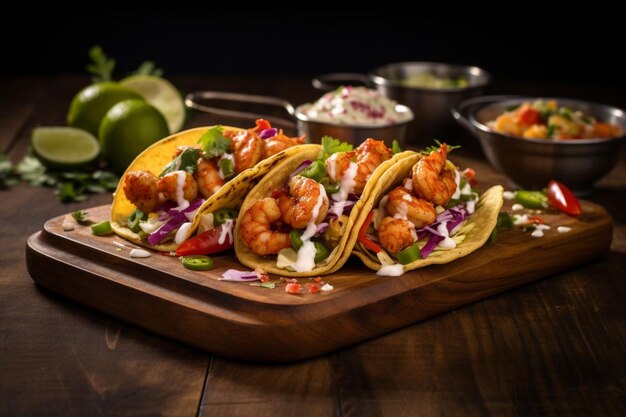 Gekookte Cajun Garnalen Tacos met Avocado Lime Crema