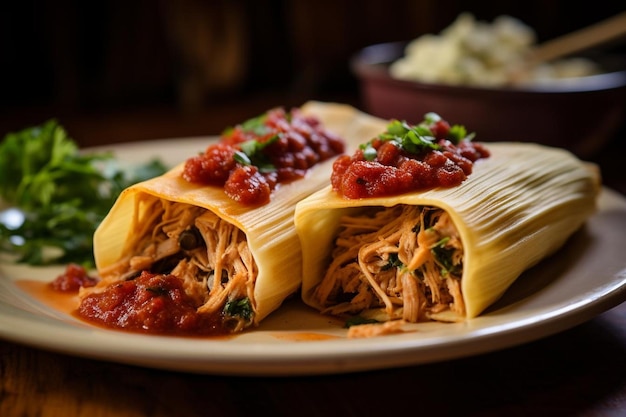 Gekookte Chipotle varkensvlees Tamales