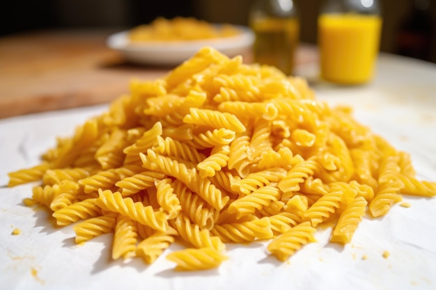Gekookte pasta met tekenen van bederf