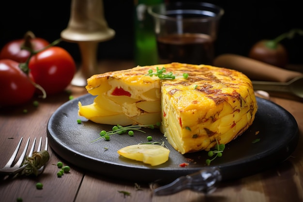 Gekookte Spaanse Tortilla Espanola