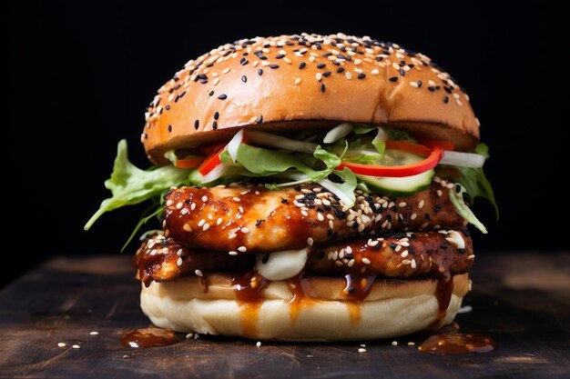 Gekookte Sriracha kipburger