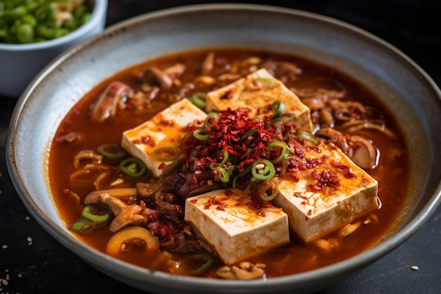 Gekookte tofu in Koreaanse stijl