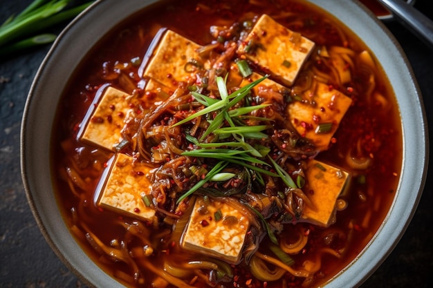 Gekookte tofu in Koreaanse stijl