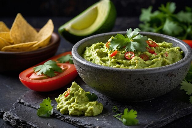 Gekruide guacamole-dip met frisdrank