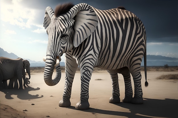 Gekruiste zebra-olifant Generatieve AI