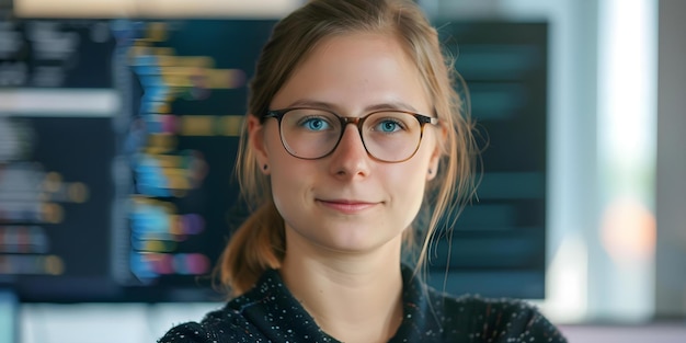 Gekwalificeerde vrouw blinkt uit in DevOps softwareontwikkeling IT-operaties en agile programmering Concept DevOps Softwareontwikkeling IT -operaties Agile programmering Bekwame vrouw Tech Expert