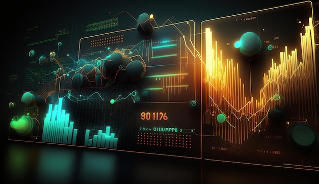 Geld creatief bedrijfsconcept Valuta achtergrond Zakelijke financiële investering Moderne abstracte sjabloon Ontwerp van abstracte technologie banner Grafiek aandelenmarkt