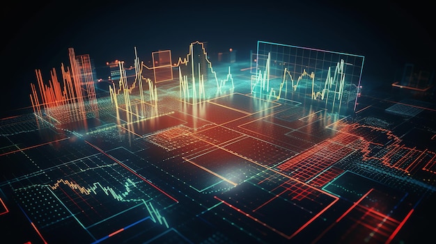 Geld creatief bedrijfsconcept Valuta achtergrond Zakelijke financiële investering Moderne abstracte sjabloon Ontwerp van abstracte technologie banner Grafiek aandelenmarkt