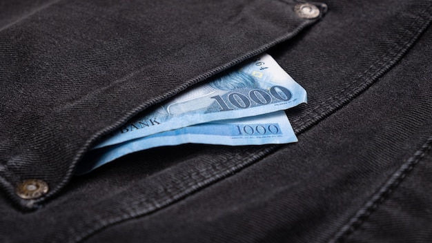 geld in zakgeld, financiële uitgaven.