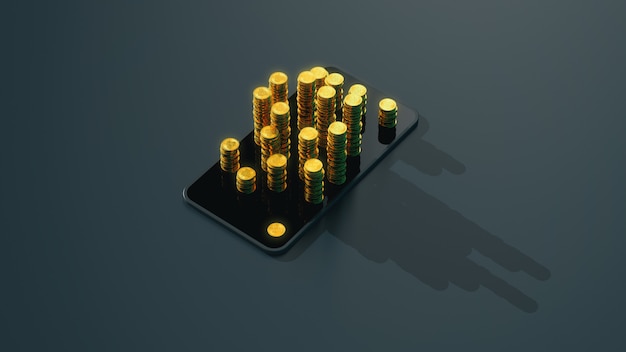 Geld of bitcoin - 3D illustratie