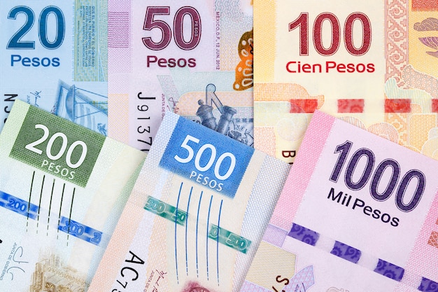 Geld uit Mexico een zakelijk oppervlak