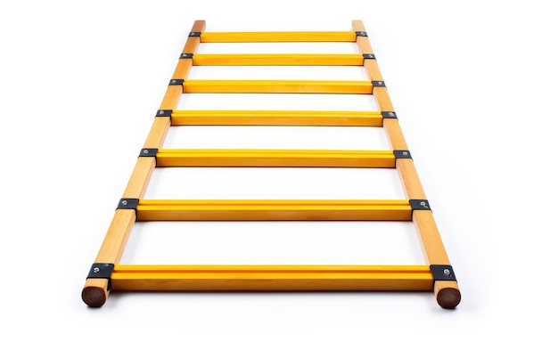 Gele Agility Ladder geïsoleerd op witte achtergrond
