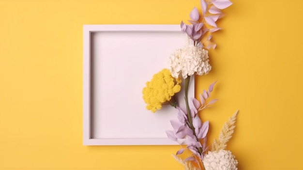 Gele bloemen op een gele achtergrond