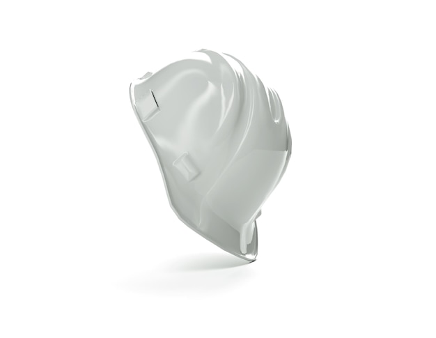 Gele bouwhelm. 3D-rendering op witte achtergrond