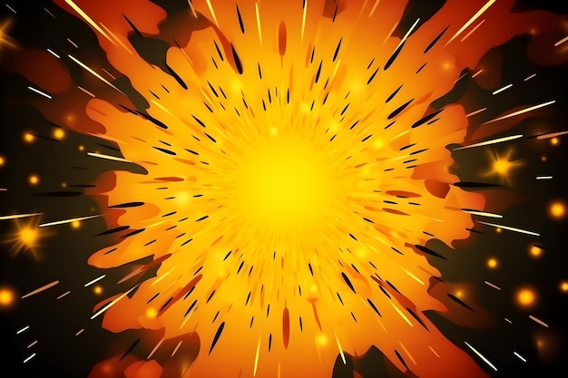 Gele cartoon explosie