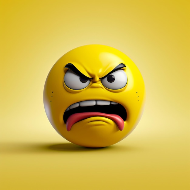 gele emoji met boos gezicht
