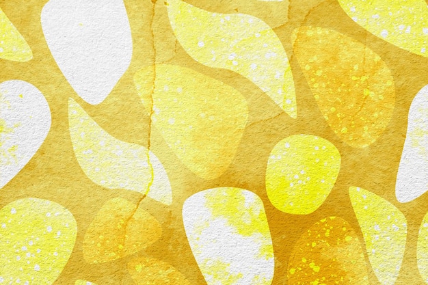 Gele en witte bladeren op een gele achtergrond