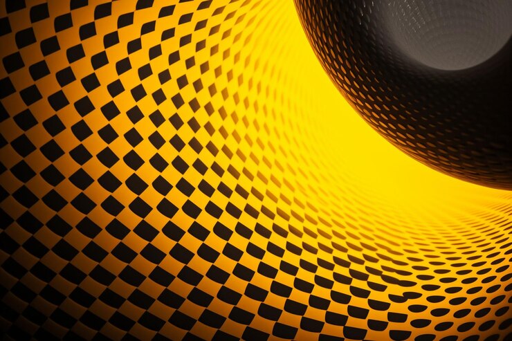 Foto gele en zwarte abstracte achtergrond met halftone punten