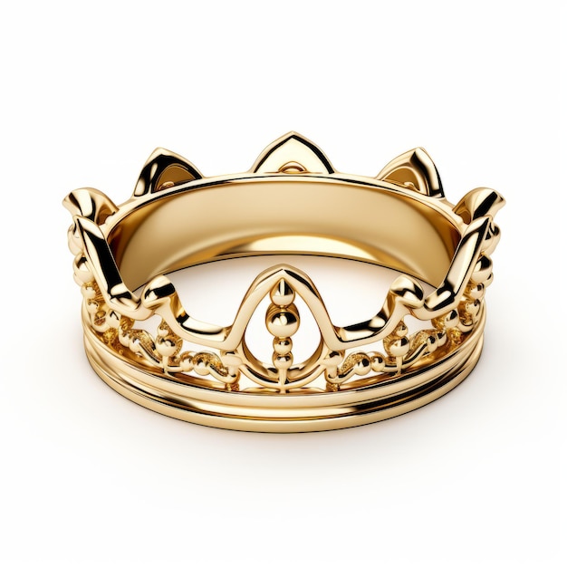 Gele gouden kroon ring speelse symboliek met Daz3d stijl