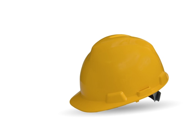 Gele hardhat op witte achtergrond