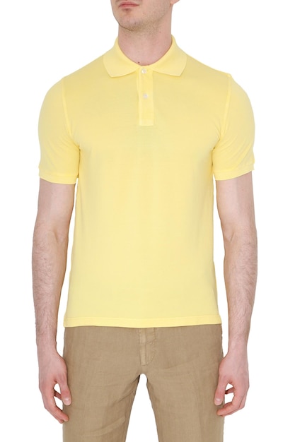 Gele heren t-shirts mockup ontwerpsjabloonmockup