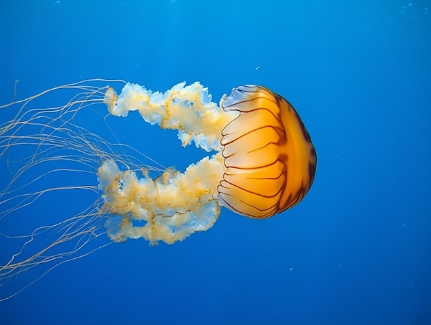 Gele kwallen in de oceaan