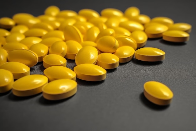 Gele pillen achtergrond Cure drug Generate Ai
